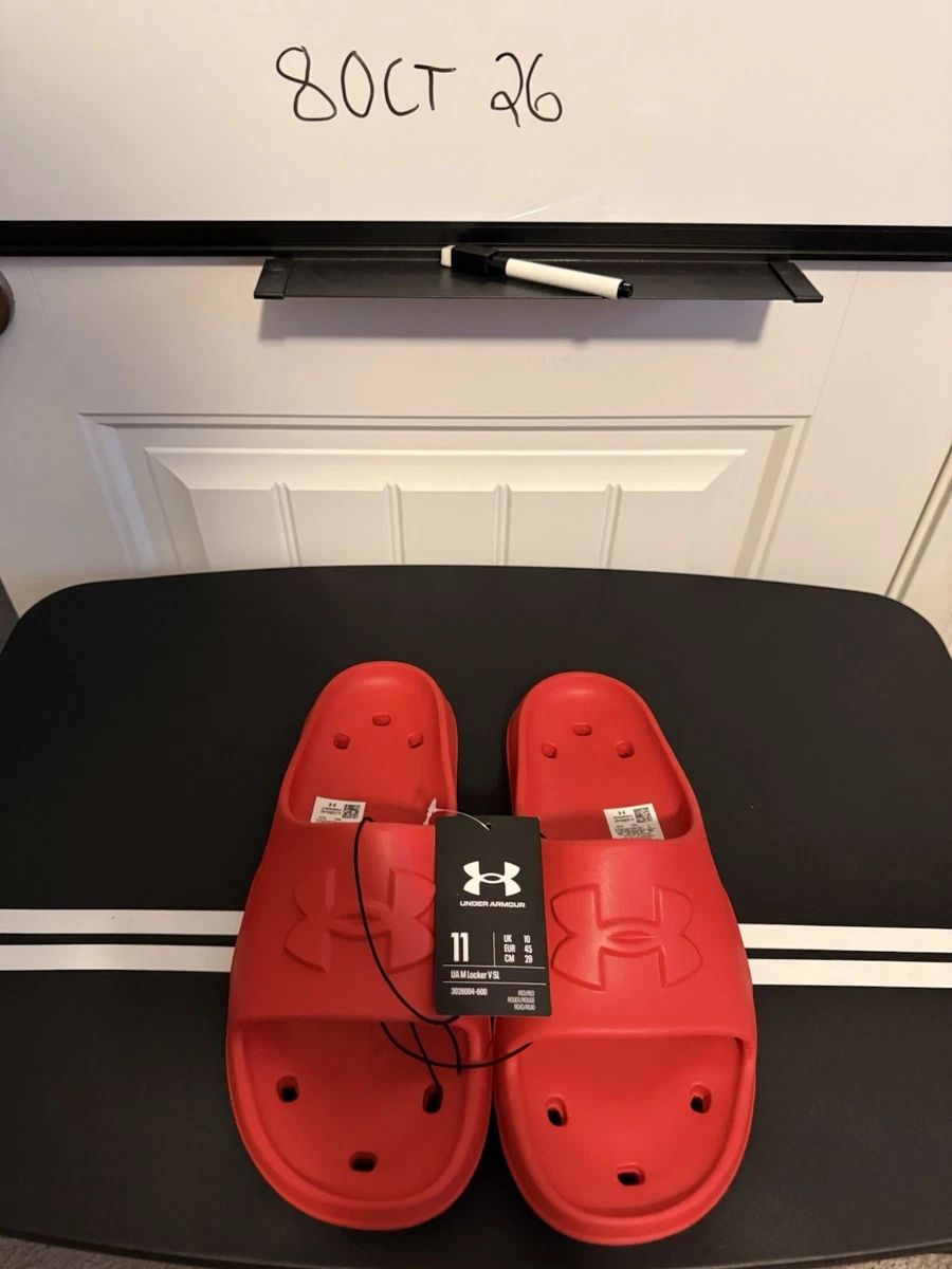 Red Rubber Slide Sandals for Men for sale | eBay