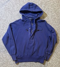 Vtg Men  s Polo Sport Snap Button  Quarter Zip Hoodie. Size L