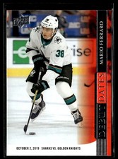 2020-21 Upper Deck Debut Dates Mario Ferraro San Jose Sharks #DD-8