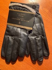 Club Room Men's Genuine Leather Cashmere Lining Touchscreen Gloves Size L