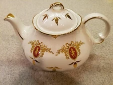 VINTAGE ELLEGREAVE IRONSTONE TEAPOT PATTERN #11072 BY WOODS & SONS ENGLAND 