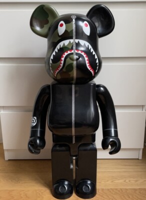 Medicom Toy Bearbrick x Bape Shark 1st Camo Black 1000% with OG Box Authentic