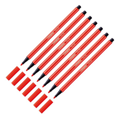 7 x Stabilo Pen 68 Premium Filzstifte Fasermaler rot