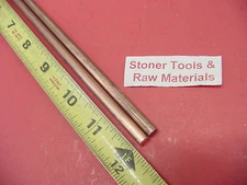 2 Pieces 1/4" C110 COPPER ROUND ROD 12" long H04 .250" CU New Lathe Bar Stock