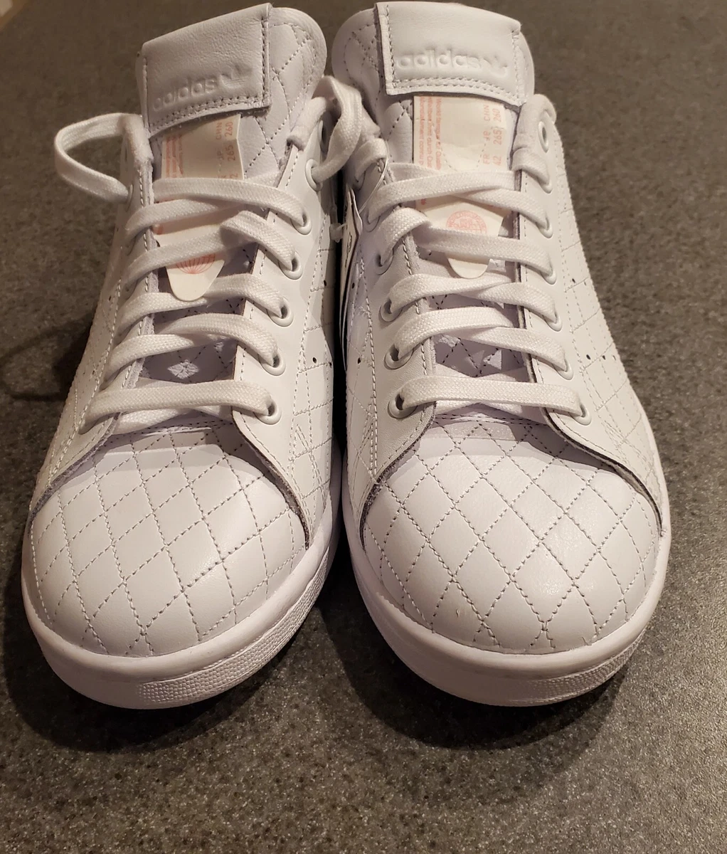 Profetie Discriminatie op grond van geslacht gastheer Adidas Women White Stan Smith Leather Shoes Lace Up Low Top Sneaker USA  Seller | eBay