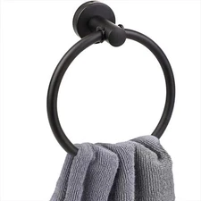 Matte Black Towel Ring for Bathroom Stainless Steel Rustproof Hand Towel Holder