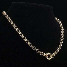 18ct Heavy Yellow Gold Plated 6mm Belcher Chain Necklace with Bolt Clasp - US...