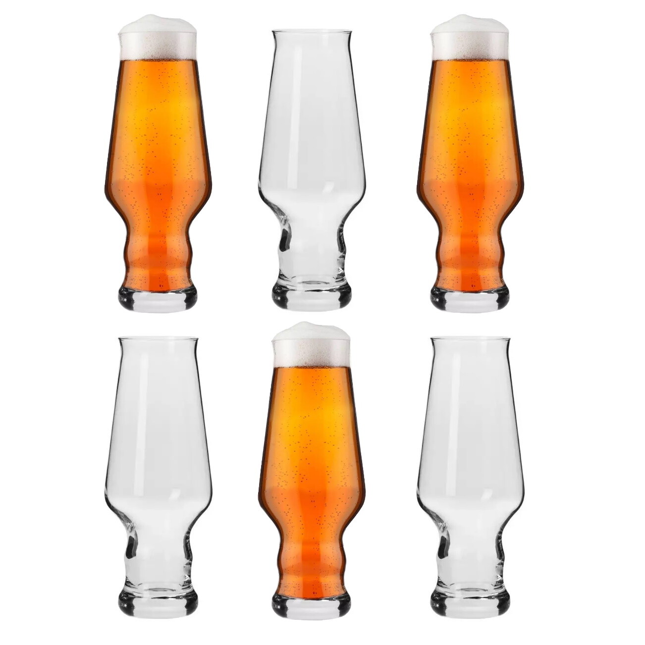 6 x Beer Glasses 400ml Craft Beer Lager Stout Ale Pub Beer Drinking