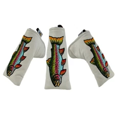 Trout Hand Embroidered Sunfish Blade Putter golf headcover Magnet Closure