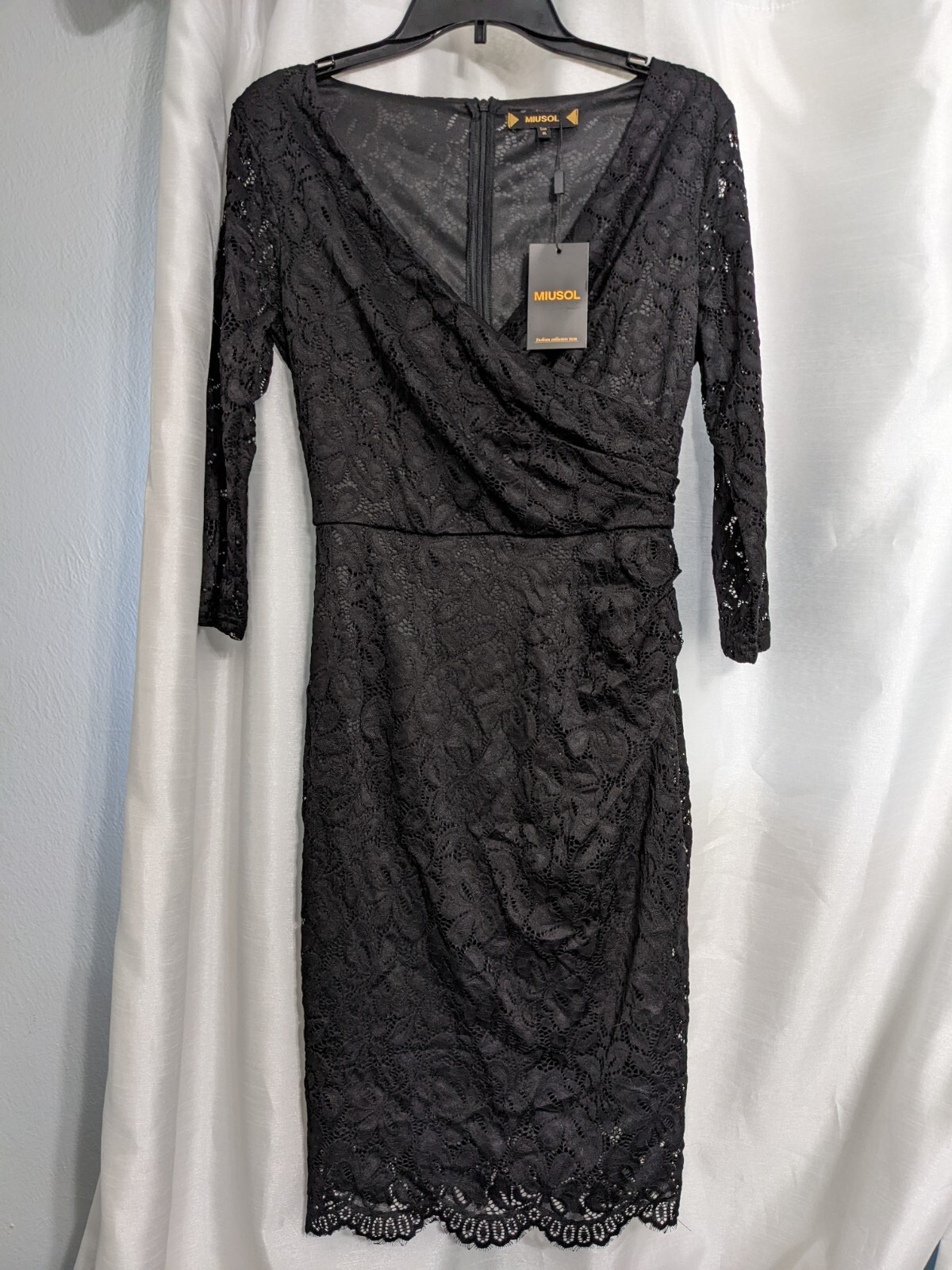 Miusol Women's Elegant Floral Lace Ruffle Bridesmaid Maxi Dress Black  Medium | eBay