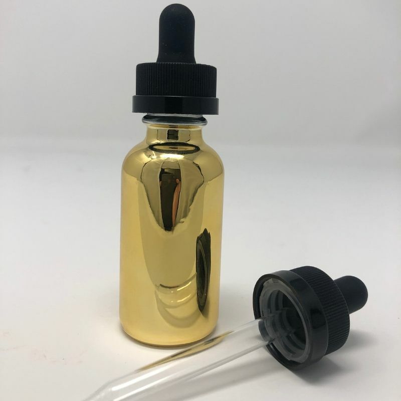 1oz 30ml 14k Gold Coating Glass Childproof Bottles Boston Round Case of 360