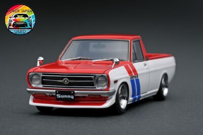 Ignition Model IG1119 1/43 Nissan Sunny Truck (B121) Longd Red/White JDM
