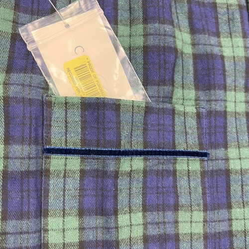NWT Cabernet Sleepwear PJ Button Shirt Top Large Plaid Cotton Flannel New Blue - Picture 4 of 9