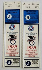1989 TORONTO BLUE JAYS ALCS GAME 5 TICKET SET OF 2 MLB BASEBALL CHAMPIONSHIP