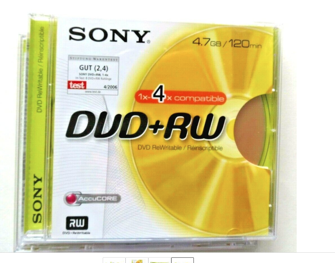 5 x Sony DVD+RW Discs in sleeves 4.7GB ReWriteable eBay