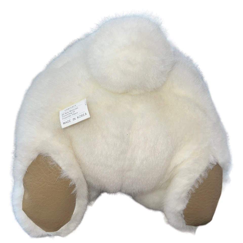 Unipak White Bear Pink Heart Bow Head In Hands Vinyl Paws Feet 1989 Korea 12” - Image 4 of 4