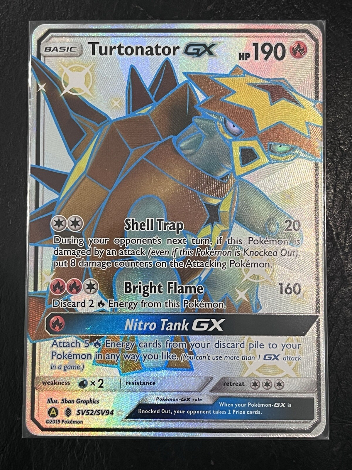 Pokemon TCG Hidden Fates Turtonator GX SV52/SV94 Full Art M/NM
