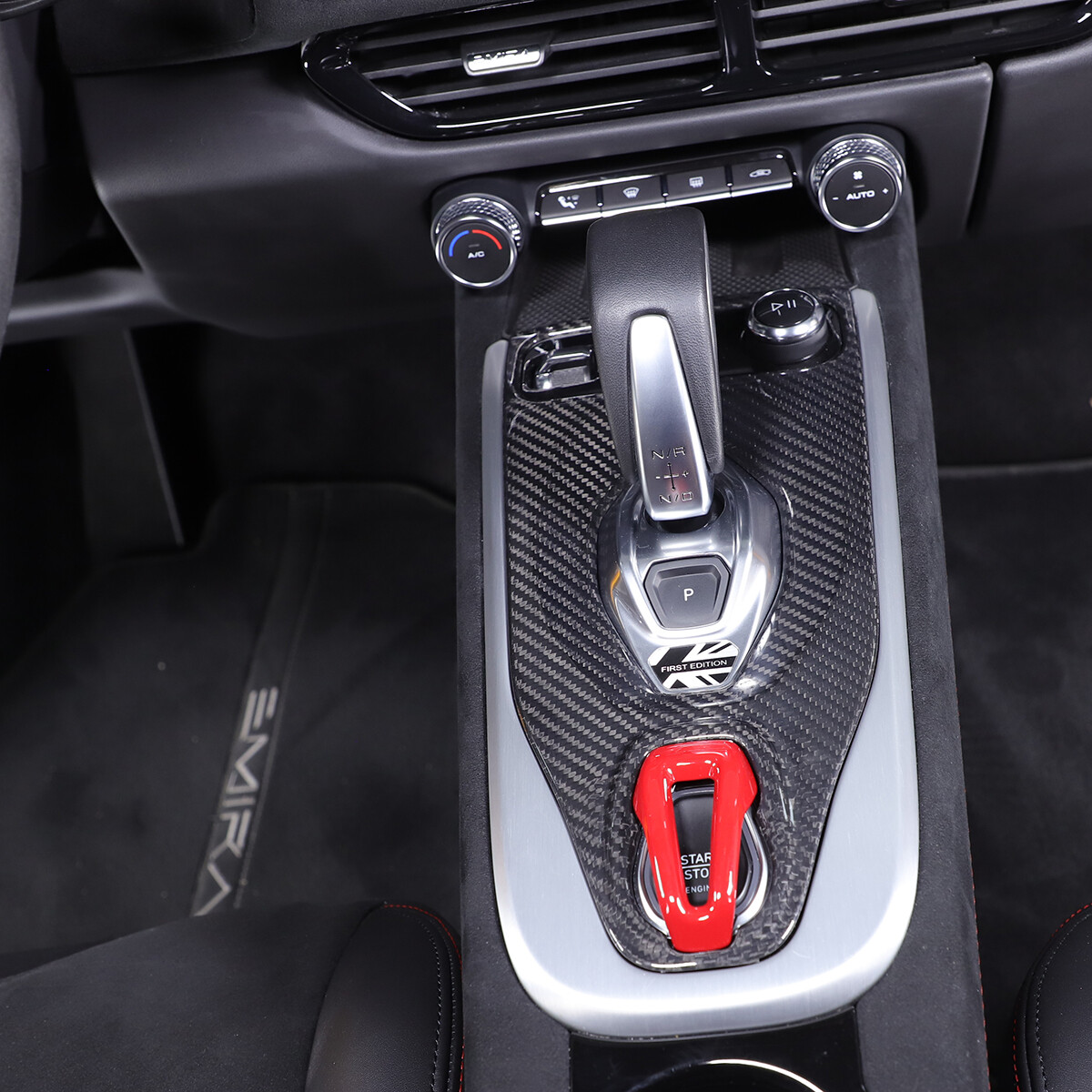 Real Carbon Fiber Center Gear Panel Trim Cover For Lotus EMIRA V6 AT 2021-25