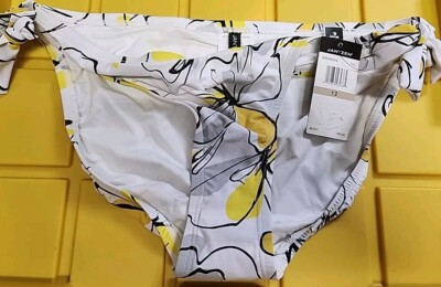 NWT Jantzen Bikini Bottom White Floral Size 12 (A1)