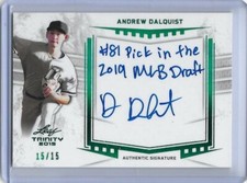 2019 Leaf Trinity ANDREW DALQUIST Inscription Green Foil Auto RC 15/15 WhiteSox 