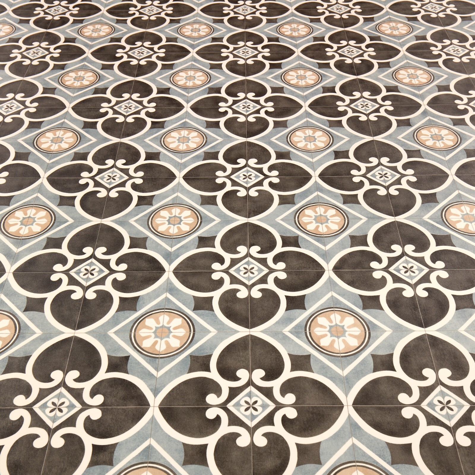 Moroccan Vinyl Flooring Roll Patterned Stone Effect Bathroom Tiles