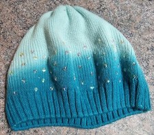 Claire's Girls' Multiple Shades of Blue Sequined Knit Beanie Hat; One Size