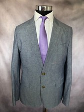 Men's J. Crew Ludlow F127 Chambray Somelos Suit Jacket 39 Regular 39R