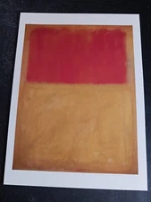 vtg postcard Mark Rothko Orange Tan color field painting art unposted
