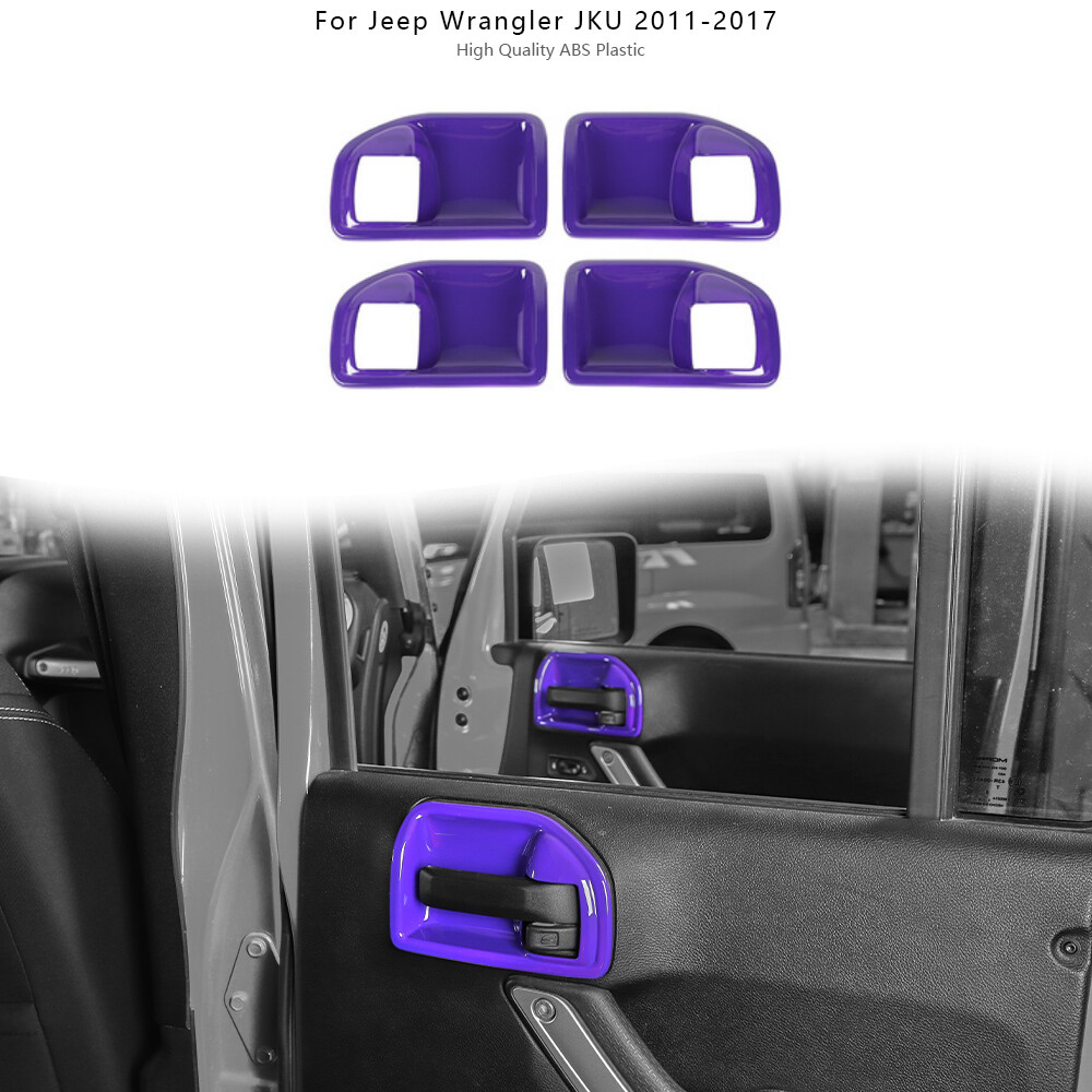 Purple Inner Door Handle Bowl Cover Trim for Jeep Wrangler JK 11-17 Accessories