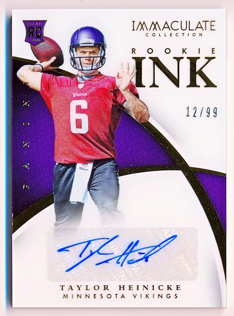 Taylor Heinicke Panini Immaculate Rookie Ink #RITH Base