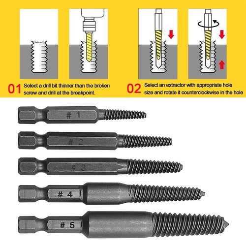 ✅ 5 pz guide per estrarre bulloni rotti estrattore viti a secco strumenti di ... - Foto 4 di 6