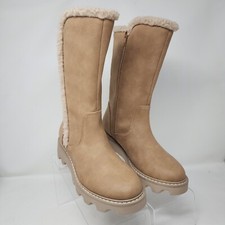 Dolce Vita Boots Girls 5 Vonnie Faux Fur Cozy Zip Shoes Synthetic Upper Logo