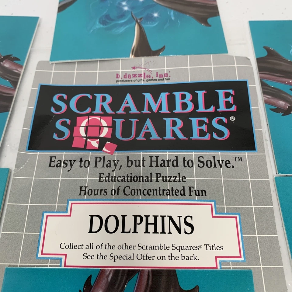 Quebra-cabeça Scramble Squares Dolphins 9 peças B. Dazzle Vintage 1995 Sea Life - Imagem 4 de 4