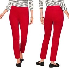 Talbots Velvet Slim Ankle Pant Size 4 Red Side Zipper