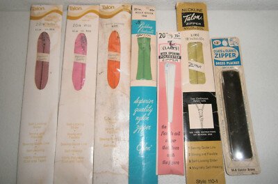 Vintage Lot of 16 Zippers 1970s Sizes 22