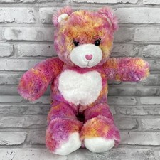 Build A Bear Endless Hugs Heart Teddy Pink Orange Tie Dye 16" Plush