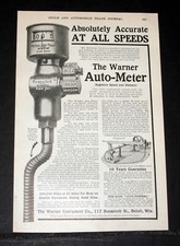 1906 Old Magazine Print Ad The Warner Auto-meter Registers Speed And Distance 1906 Old Magazine Print Ad The Warner Auto-meter Registers Speed And Distance