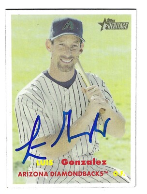 LUIS GONZALEZ ARIZONA DIAMONDBACKS SIGNED BASEBALL CARD ASTROS