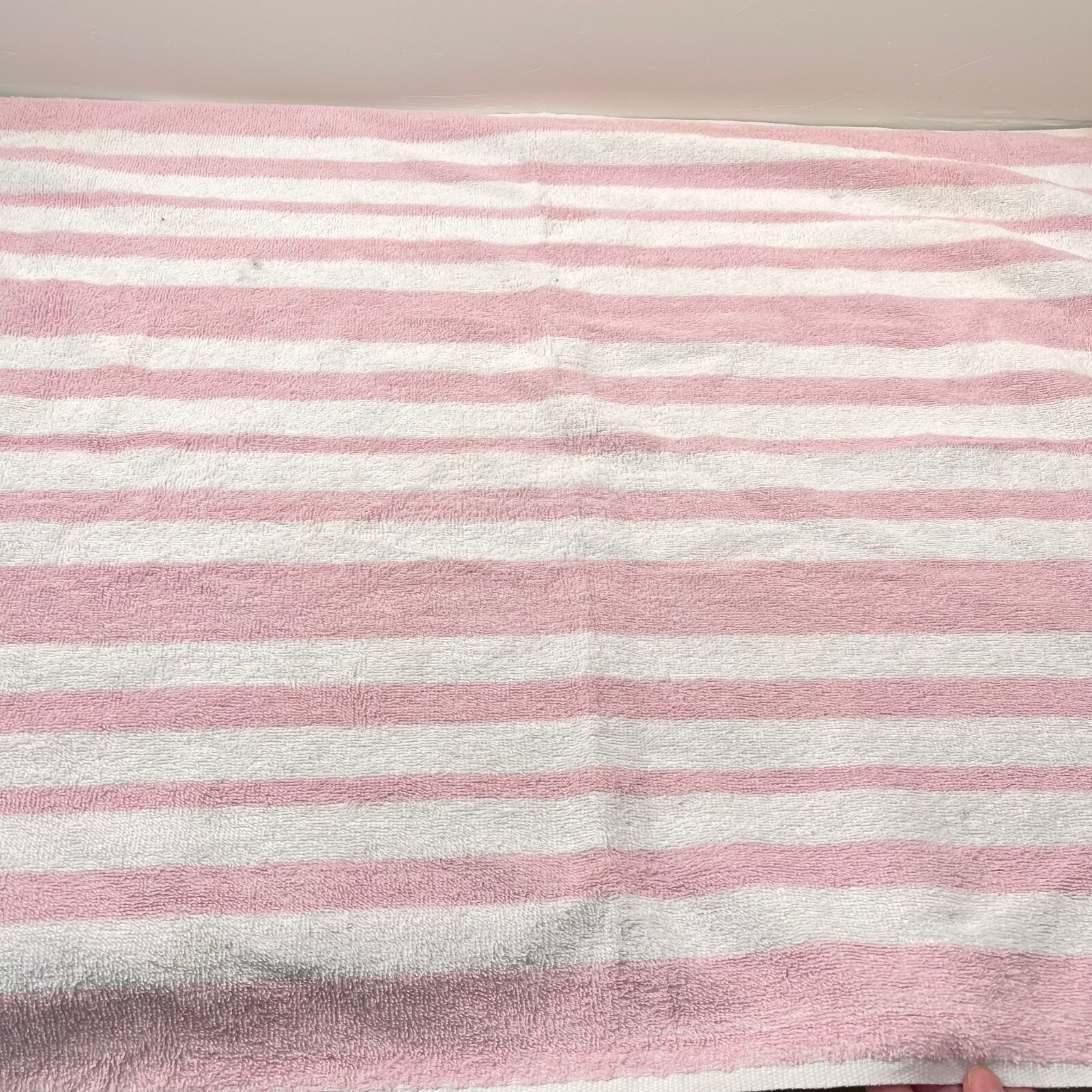 vtg jc penneys bath towel pink stripes 100 cotton usa retro boho eBay