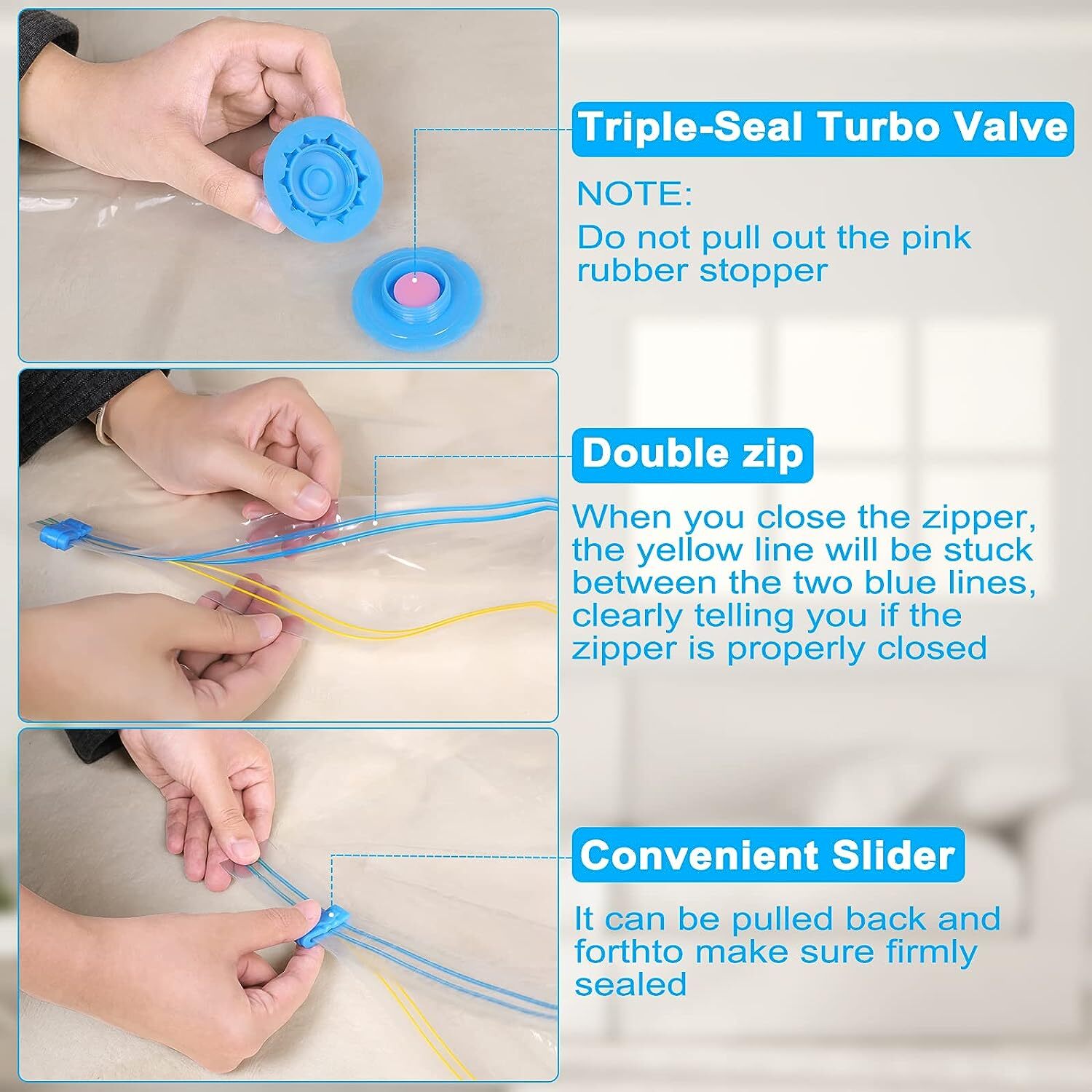 STRONG VACUUM BAG STORAGE SPACE SAVING BAGS VAC BAG SPACE SAVER VACUM