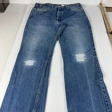 VTG Levi's Jeans Men's 36x30* 517 Boot Cut Blue Faded Distressed Denim Tag 36x32