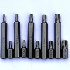 Tx20 - Tx60 Torx Star Tx bits keys 30mm and 75mm Long  & 10 mm Hex Drive Sockets