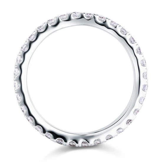ANELLO RIVIERA GIRO IN ARGENTO 925 RODIATO VERETTA CON ZIRCONI BIANCHI ETERNITY - Immagine 3 di 4