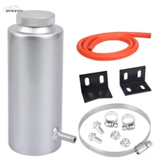 Coolant Overflow Tank Radiator Bottle Universal 800ml Aluminum with Hose Line US