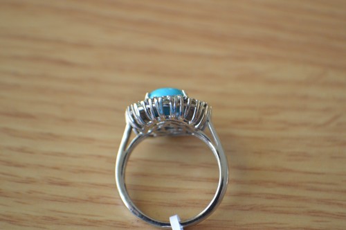 5.90ct Sleeping Beauty Turquoise/Multi Gem Ring Rhodium over Fine Silver Size 10 - Picture 8 of 13