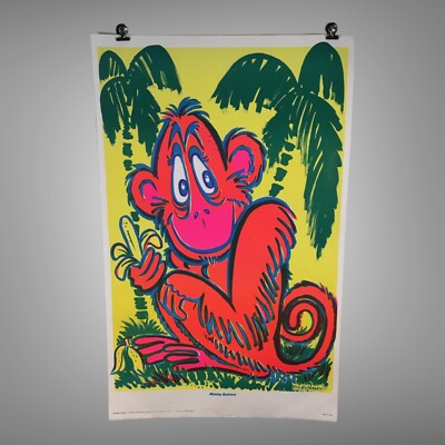 Vintage Wespac Monkey Business Blacklight Litho 1969 Ken Kearney