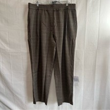 ASOS DESIGN Womens Relaxed Brown Pinstripe Wide-Leg Trouser Pants S or Large