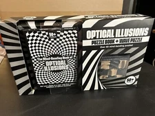 NEW Optical Illusions Puzzle Book And Wave Puzzle 50+ Mind Bending Puzzles