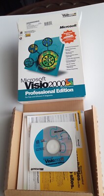 Microsoft MS Visio 2000 Professional Version. Retail Box.