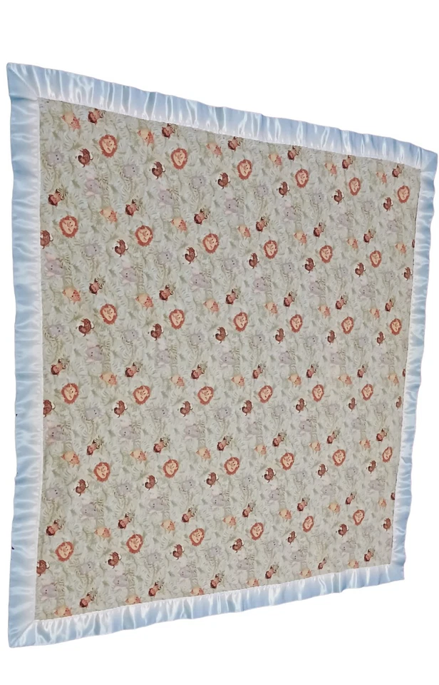 老式野生动物园动物婴儿毯长缎装饰 40×40 — 第 2/4 张图片